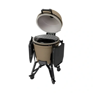 Velký keramický kamado gril bastard 49 cm matně pískový BSTRD PRO Large Solo Desert Sand kompletní s podvozkem a stolky