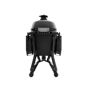 Velký keramický kamado gril bastard 49 cm grafitový BSTRD PRO Large Solo Graphite kompletní s podvozkem a stolky